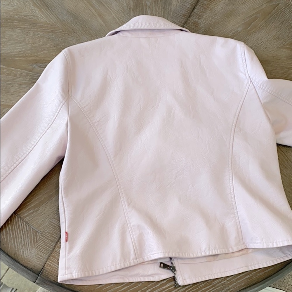 Levi’s blush pink faux leather Moto jacket- large - Picture 10 of 12